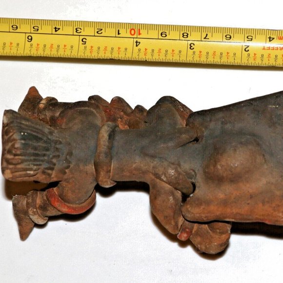 Vintage Mexicana / Mayan figure multi-color warrior figure cultural ethnic - Picture 3 of 10